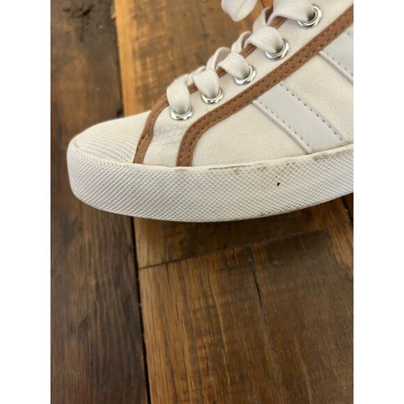 GOLA for J.Crew Coaster Smash High Top Sneakers White/Tan Women's SZ 7 - Picture 12 of 13
